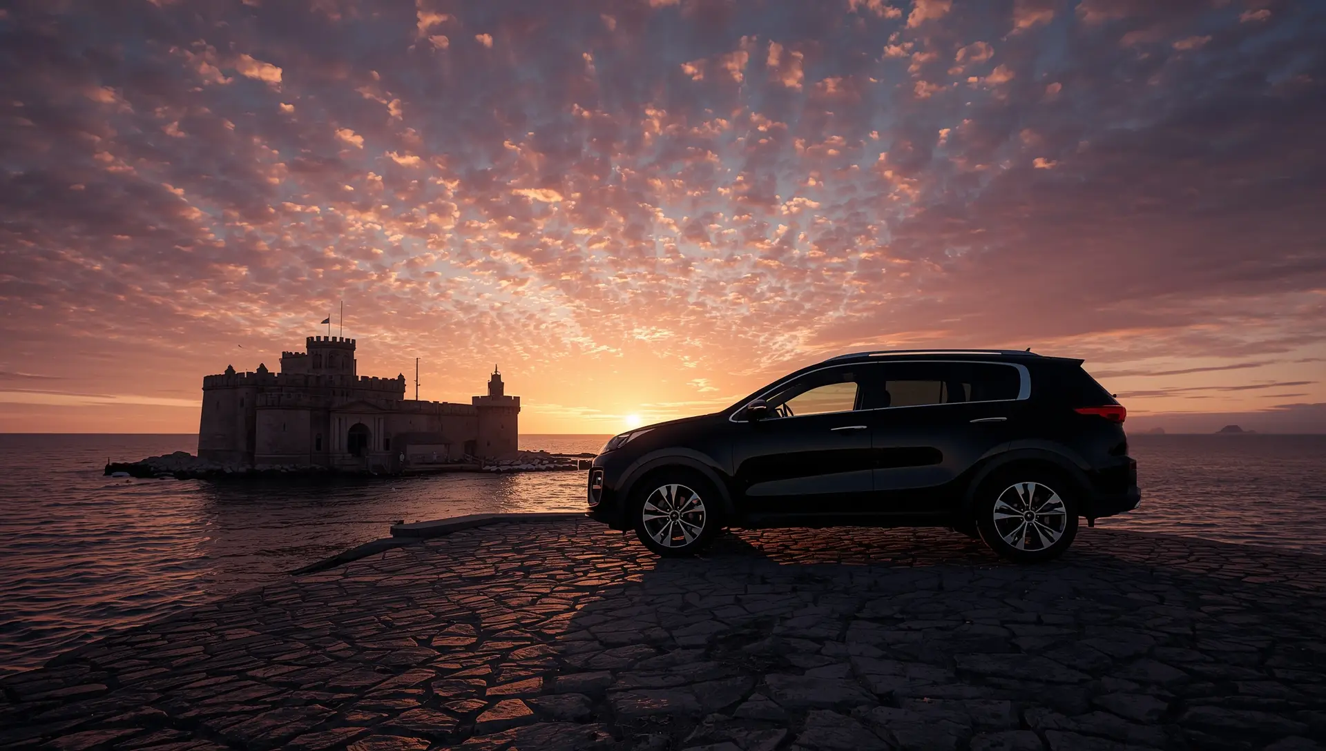 Percorso costiero vicino a Brindisi con auto a noleggio